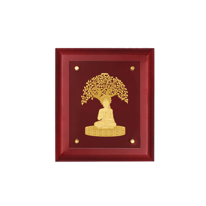Diviniti 24K Gold Plated Foil Bodhi Tree Photo Frame Home & Office Decor, Tabletop, Workshop, Gift Items | MDFS2 (20x16 CM)