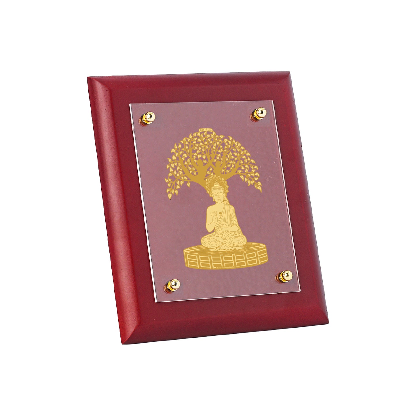 Diviniti 24K Gold Plated Foil Bodhi Tree Photo Frame Home & Office Decor, Tabletop, Workshop, Gift Items | MDFS2 (20x16 CM)
