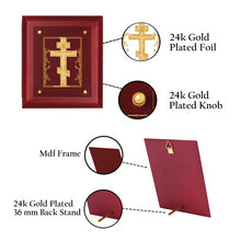 Load image into Gallery viewer, Diviniti 24K Gold Plated HOLY CROSS Wall Hanging for Home| MDF Size 2.5 Photo Frame For Wall Decoration| Wall Hanging Photo Frame For Home Decor, Living Room, Hall, Guest Room

