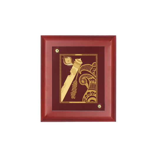 DIVINITI 24K Gold Plated Foil Flute Tradition Luxury Wall Photo Frame Idol for Home Decor, Table Top, Wall Hanging, Gift|MDF Size 1 (16.7x14.2 CM)