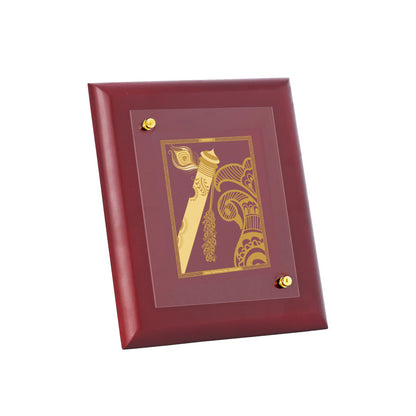 DIVINITI 24K Gold Plated Foil Flute Tradition Luxury Wall Photo Frame Idol for Home Decor, Table Top, Wall Hanging, Gift|MDF Size 1 (16.7x14.2 CM)