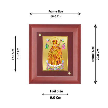 DIVINITI 24K Gold Plated Foil Lady of Health Wall Photo Frame, Table Decor Wall Photo Frame and Religious Photo Frame Idol For Pooja, Gifts Items MDF Size 2 (20x16 CM)
