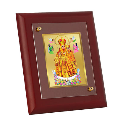DIVINITI 24K Gold Plated Foil Lady of Health Wall Photo Frame, Table Decor Wall Photo Frame and Religious Photo Frame Idol For Pooja, Gifts Items MDF Size 2 (20x16 CM)