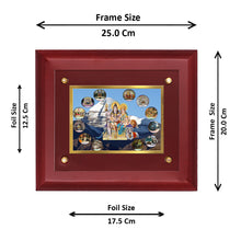 Load image into Gallery viewer, DIVINITI Shiva Parivar-3 Gold-Plated Wall Photo Frame| MDF 2.5 Wooden Wall Frame with 24K Gold-Plated Foil| Religious Photo Frame Idol For Prayer, Gifts Items (25CMX20CM)
