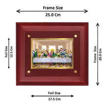 Load image into Gallery viewer, DIVINITI The Last Supper Gold-Plated Wall Photo Frame| MDF 2.5 Wooden Wall Frame with 24K Gold-Plated Foil| Religious Photo Frame Idol For Prayer, Gifts Items (25CMX20CM)
