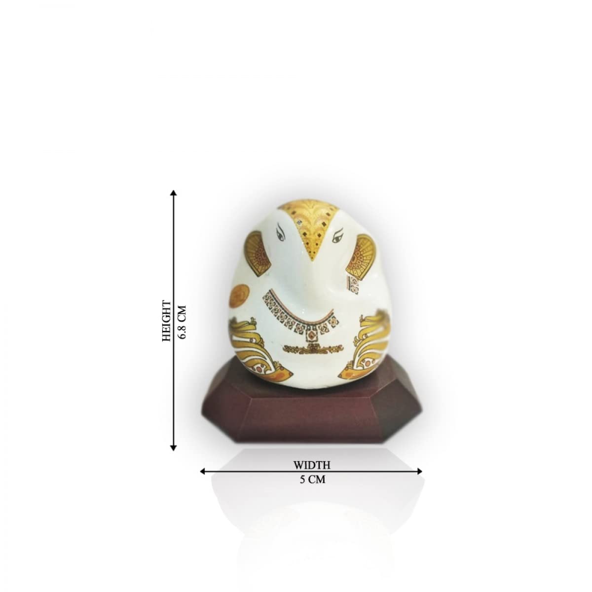 DIVINITI Ganesha G2 Ceramic Idol For Car Dashboard, Home Decor, Tabletop, Puja Room and Gift (6.8 x 5 CM)