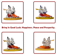 Load image into Gallery viewer, DIVINITI 999 Silver Plated Radha Krishna Idol For Car Dashboard, Home Decor, Puja, Gift (8.5 X 6 CM)