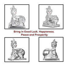 Load image into Gallery viewer, DIVINITI 999 Silver Plated Bal Gopal Idol For Home Decor Showpiece, Table, Housewarming (11 X 8.1 CM)
