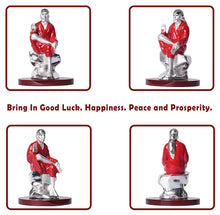 Load image into Gallery viewer, DIVINITI 999 Silver Plated Sai Baba Idol For Home Decoration, Car Dashboard, Gift (6 X 6 CM)
