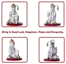 Load image into Gallery viewer, DIVINITI 999 Silver Plated Lord Hanuman Idol For Car Dashboard, Home Decor, Housewarming Gift (9 X 6 CM)
