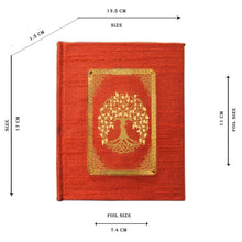 Load image into Gallery viewer, DIVINITI 24K Gold Plated Tree of Life Notebook | Religious Diary Hardcover 17 x 13.5 cm | Journal Diary for Work, Travel, College |A Journal to Inspire and Empower Your Life| 100 Pages Red Color
