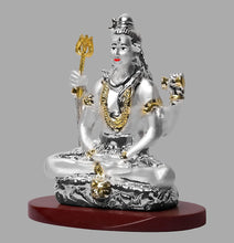 Load image into Gallery viewer, DIVINITI 999 Silver Plated Lord Shiva Idol For Home Decor, Car Dashboard, Festival Gift, Puja (8 X 7 CM)