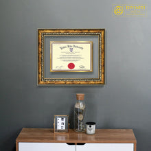 Load image into Gallery viewer, Diviniti Customized Certificate on 24K Gold Plated Frame| DG Frame 113 Size 2.5 with 24K Gold Plated Foil| Certificate For Academic Qualification, Success (29 CM X 23.7 CM)
