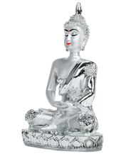 Load image into Gallery viewer, Diviniti Buddha in Mediation Idol for Home Decor| 999 Silver Plated Sculpture of Buddha in Meditation | Idol for Home, Office, Temple, and Table Decoration| Religious Idol For Pooja, Gift
