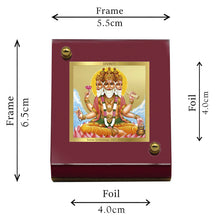 Load image into Gallery viewer, Diviniti 24K Gold Plated Brahma Frame For Car Dashboard, Home Decor Showpiece, Puja (5.5 x 6.5 CM)
