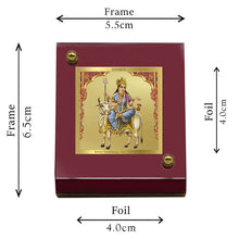 Load image into Gallery viewer, Diviniti 24K Gold Plated Mahagauri Mata Frame For Car Dashboard, Home Decor, Puja, Gift (5.5 x 6.5 CM)