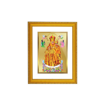 DIVINITI 24K Gold Plated Lady Of Health Elegant Photo Frame Idol for Puja Room, Home Wall Decor, Workshop, Table Top, Premium Gift|DG101 Size 2 (22.6x18.4 CM)