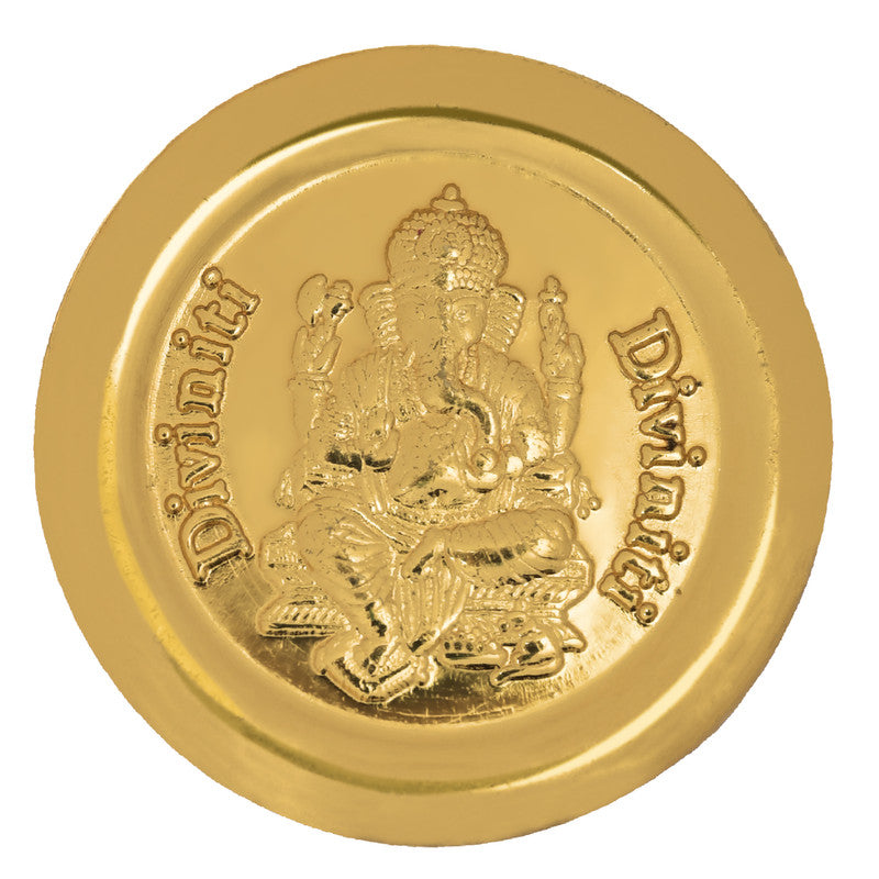 Laxmi Roop Gold Diviniti 24K Gold Plated Laxmi & Ganesha Coin (18mm) – DIVINITI LUXURY ...