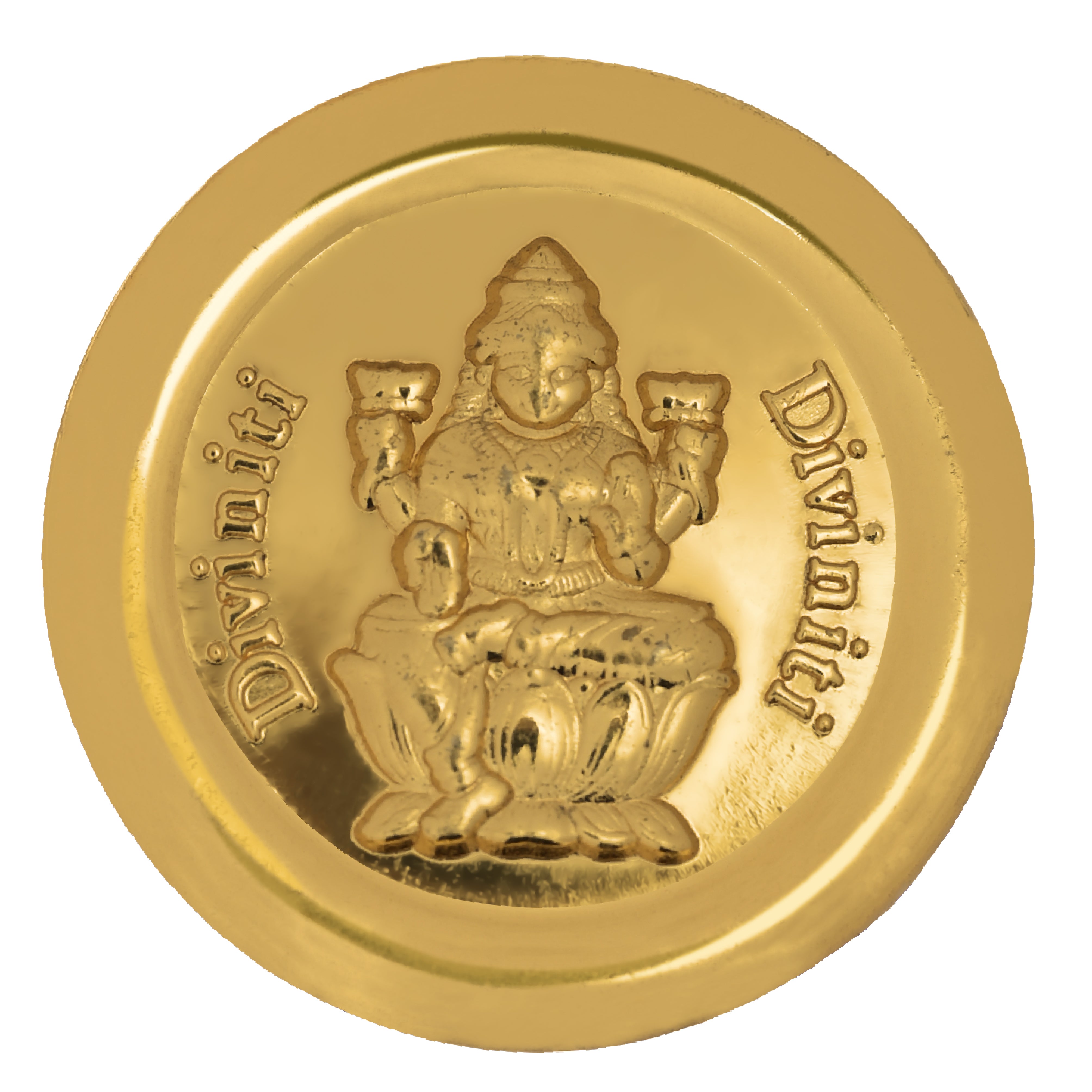 Laxmi Roop Gold Diviniti 24K Gold Plated Laxmi & Ganesha Coin (18mm) – DIVINITI LUXURY ...
