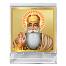 Load image into Gallery viewer, Diviniti 24K Gold Plated Guru Nanak Frame For Car Dashboard, Home Decor, Table, Prayer (5.8 x 4.8 CM)
