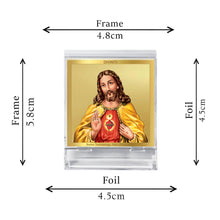 Load image into Gallery viewer, Diviniti 24K Gold Plated Jesus Frame For Car Dashboard, Home Decor, Prayer, Gift (5.8 x 4.8 CM)
