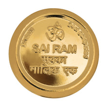 Load image into Gallery viewer, Diviniti 24K Gold Plated Sai &amp; Om Coin (18mm)
