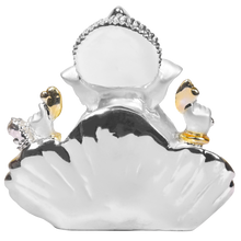 Load image into Gallery viewer, Diviniti Ganesha Idol for Home Decor| 999 Silver Plated Sculpture of Ganesha in Seep| Idol for Home, Office, Temple &amp; Table Decoration| Religious Idol For Prayer, Gift
