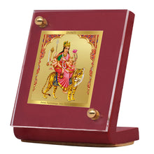 Load image into Gallery viewer, Diviniti 24K Gold Plated Kushmanda Mata Frame For Car Dashboard, Home Decor, Puja &amp; Gift (5.5 x 6.5 CM)
