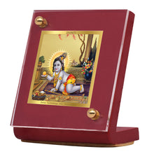 Load image into Gallery viewer, Diviniti 24K Gold Plated Laddu Gopal Frame For Car Dashboard, Home Decor, Table Top (5.5 x 6.5 CM)
