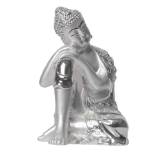 Load image into Gallery viewer, Diviniti Buddha Idol for Home Decor| 999 Silver Plated Sculpture of Sleeping Buddha| Idol for Home, Office, Temple and Table Decoration| Religious Idol For Pooja, Gift
