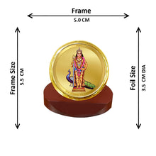 Load image into Gallery viewer, Diviniti Lord Murugan God Idol Photo Frame for Car Dashboard, Table Decor, office | MCF 1C Gold
