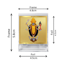 Load image into Gallery viewer, Diviniti 24K Gold Plated Maa Kali Frame For Car Dashboard, Home Decor, Table Top, Puja, Gift (5.8 x 4.8 CM)
