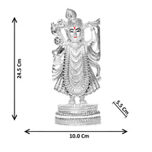 Load image into Gallery viewer, Diviniti Shrinathji Idol for Home Decor| 999 Silver Plated Sculpture of Shrinathji| Idol for Home, Office, Temple and Table Decoration| Religious Idol For Pooja, Gift