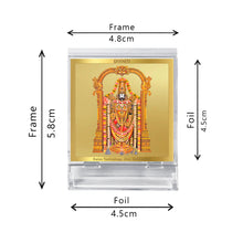 Load image into Gallery viewer, Diviniti 24K Gold Plated Tirupati Balaji Frame For Car Dashboard Décor, Home Decor, Puja, Gift (5.8 x 4.8 CM)

