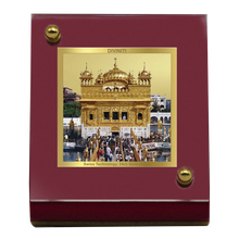 Load image into Gallery viewer, Diviniti 24K Gold Plated Golden Temple Frame For Car Dashboard, Home Decor, Table Top, Gift (5.5 x 6.5 CM)
