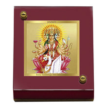 Load image into Gallery viewer, Diviniti 24K Gold Plated Gayatri Mata Frame For Car Dashboard, Home Decor &amp; Puja Room (5.5 x 6.5 CM)
