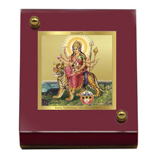 Load image into Gallery viewer, Diviniti 24K Gold Plated Durga Mata Frame For Car Dashboard, Home Decor, Puja, Festival Gift (5.5 x 6.5 CM)
