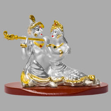 Load image into Gallery viewer, DIVINITI 999 Silver Plated Radha Krishna Idol For Car Dashboard, Home Decoration, Puja, Gift (6 X 8.5 CM)
