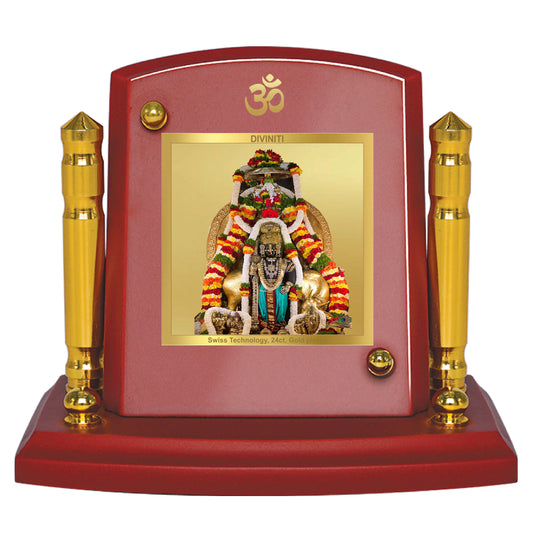 Diviniti 24K Gold Plated Foil Krishna Photo Frame for Car Dashboard, Home Decor, Tabletop, Puja Room, Showpiece and Gift  MDF1BP+ (6.5x5.5 CM)