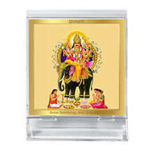 Load image into Gallery viewer, Diviniti 24K Gold Plated Vishwakarma Frame For Car Dashboard, Home Decor, Puja, Gift (5.8 x 4.8 CM)