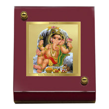 Load image into Gallery viewer, Diviniti 24K Gold Plated Bal Ganesha Frame For Car Dashboard, Home Decor, Table Top, Gift (5.5 x 6.5 CM)
