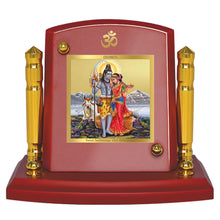 Load image into Gallery viewer, Diviniti 24K Gold Plated Shiv Parvati For Car Dashboard, Home Decor, Puja Room (7 x 9 CM)
