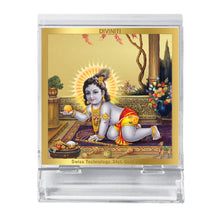 Load image into Gallery viewer, Diviniti 24K Gold Plated Laddu Gopal Frame For Car Dashboard, Home Decor, Housewarming Gift (5.8 x 4.8 CM)
