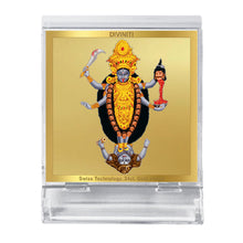 Load image into Gallery viewer, Diviniti 24K Gold Plated Maa Kali Frame For Car Dashboard, Home Decor, Table Top, Puja, Gift (5.8 x 4.8 CM)

