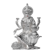 Load image into Gallery viewer, Diviniti Lakshmi Idol for Home Decor| 999 Silver Plated Sculpture of Lakshmi on Lotus| Idol for Home, Office, Temple &amp; Table Decoration| Religious Idol For Prayer, Gift
