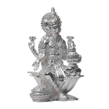 Load image into Gallery viewer, Diviniti Lakshmi Idol for Home Decor| 999 Silver Plated Sculpture of Lakshmi on Lotus| Idol for Home, Office, Temple &amp; Table Decoration| Religious Idol For Prayer, Gift

