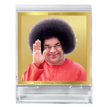 Load image into Gallery viewer, Diviniti 24K Gold Plated Sathya Sai Baba Frame For Car Dashboard, Home Decor, Table Tops (5.8 x 4.8 CM)
