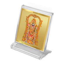 Load image into Gallery viewer, Diviniti 24K Gold Plated Tirupati Balaji Frame For Car Dashboard Décor, Home Decor, Puja, Gift (5.8 x 4.8 CM)
